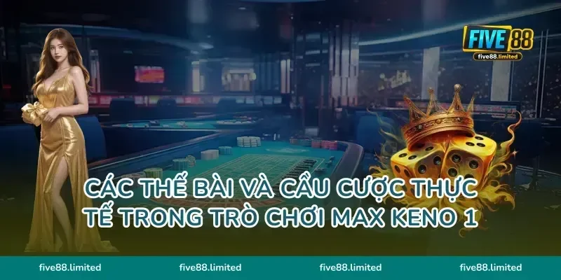 Các thế bài và cầu cược thực tế trong trò chơi Max Keno 1